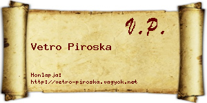 Vetro Piroska névjegykártya