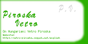 piroska vetro business card